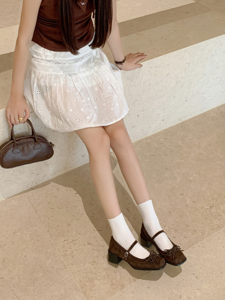 Karin Luna In Stock Spot Goods   One-strap Bowknot Square Toe Chunky Heel Mary Jane Shoes