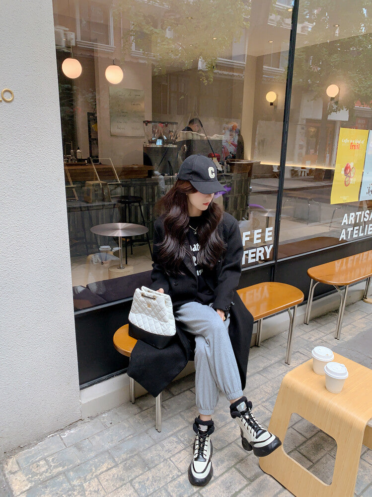Karin Luna In Stock  Spot Goods  Hot-selling Sports Thick Sole Thickened Fur Snow Boots Full cowhide