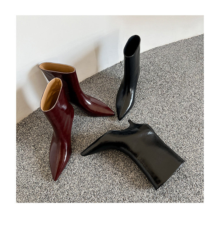 Karin Luna In Stock Spot Goods Minimalist Tube Kitten Heel Short Boots