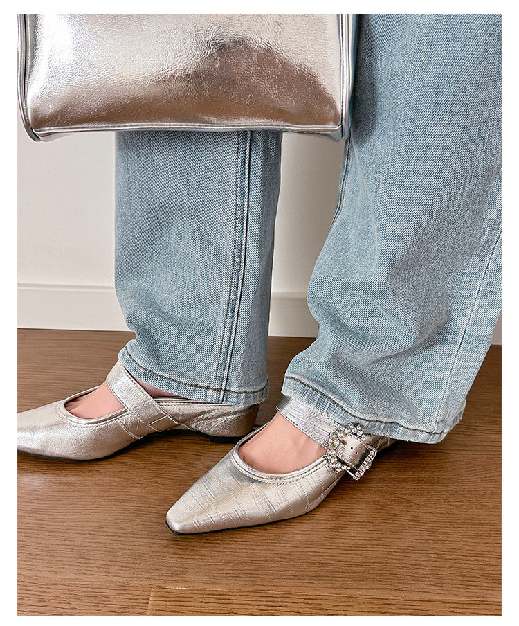 Karin Luna In Stock Spot Goods Full Layer Rhinestone Exquisite Closed-Toe Slippers