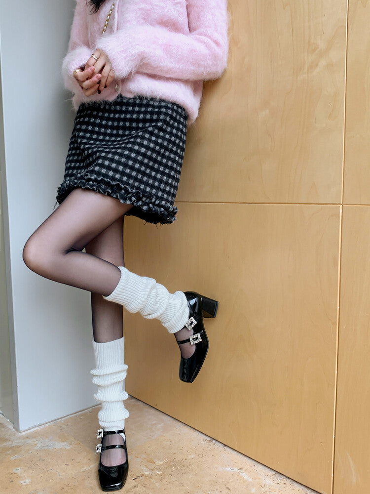 Karin Luna In Stock In stock   The heroine Ao~Square Toe High Heel One Strap Popular Rhinestone Mary Jane Shoes