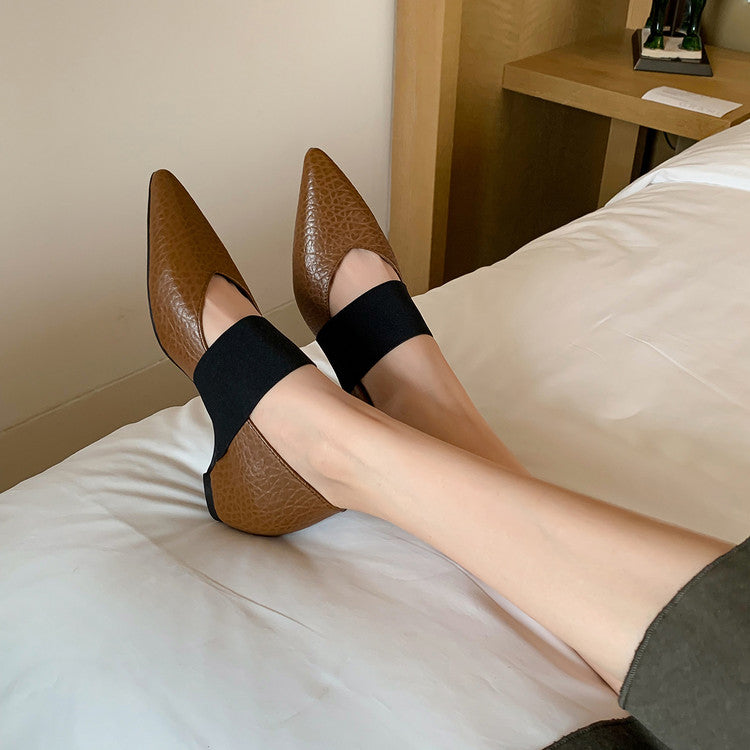 Karin Luna  Popular Pointed Toe Hidden Heel Strap Single Shoes