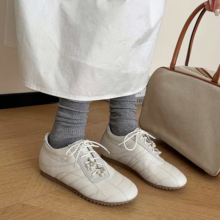Karin Luna Casual Shoes Series~  In stock Xiaohongshu Hot-Selling Lace-Up Thick-Soled Deep Mouth Single Shoes