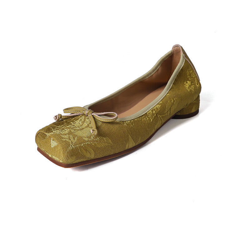 Karin Luna In Stock  In stock  Vintage Chinese Style Embroidered Rose~ Butterfly Knot Granny Shoes
