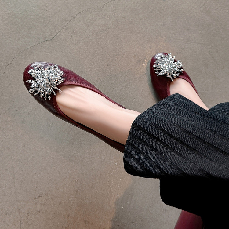 Karin Luna Full Leather Inside and Out~Gorgeous Fireworks Flat Granny Shoes