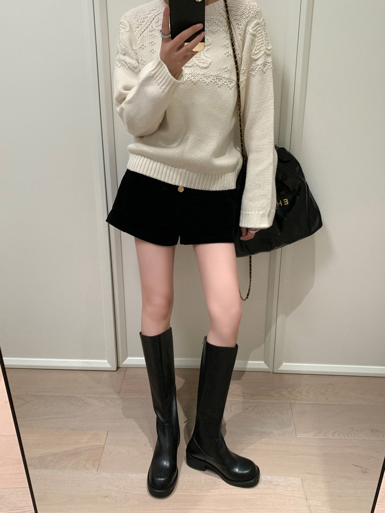 Karin Luna Basic Versatile Style Round Toe Chunky Heel Long Boots