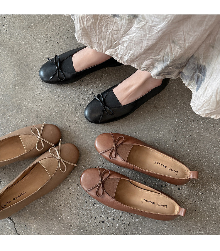 Karin Luna Full Layer Inside and Out~Basic Versatile Bow Hidden Heel Shoes