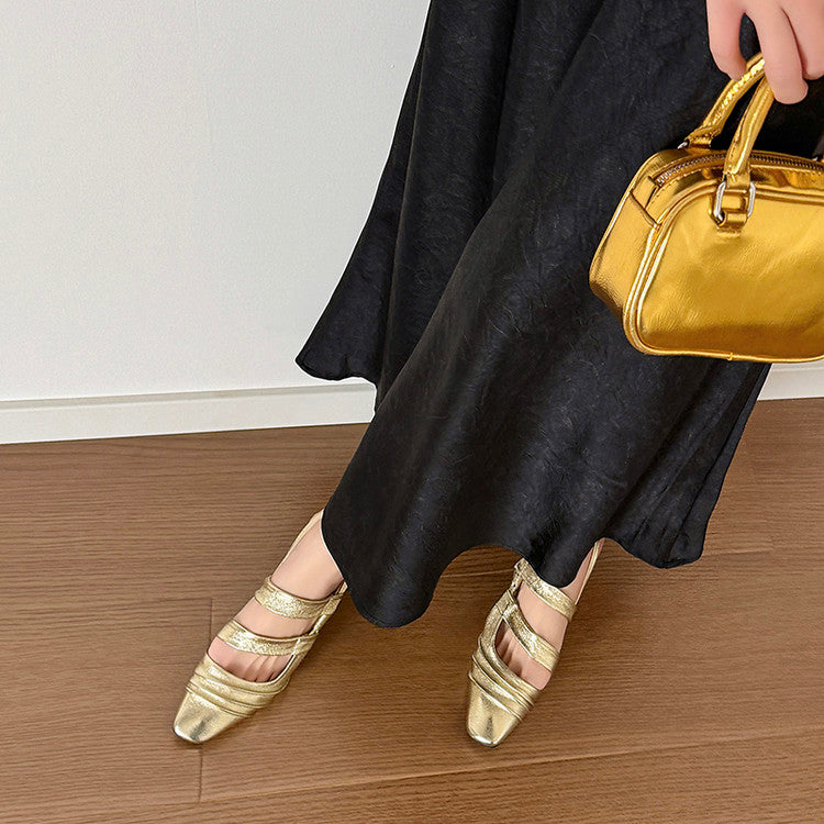 Karin Luna In Stock In Stock Minimalist Soft Upper Small Square Toe Chunky Heel Sandals
