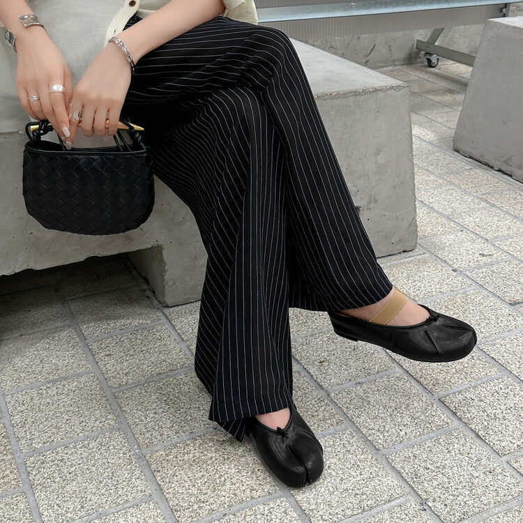 Karin Luna Classic Split-Toe Shoes  Explosive Pattern One-Strap Mary Jane Height-Increasing Full Leather Closed-Toe Slippers