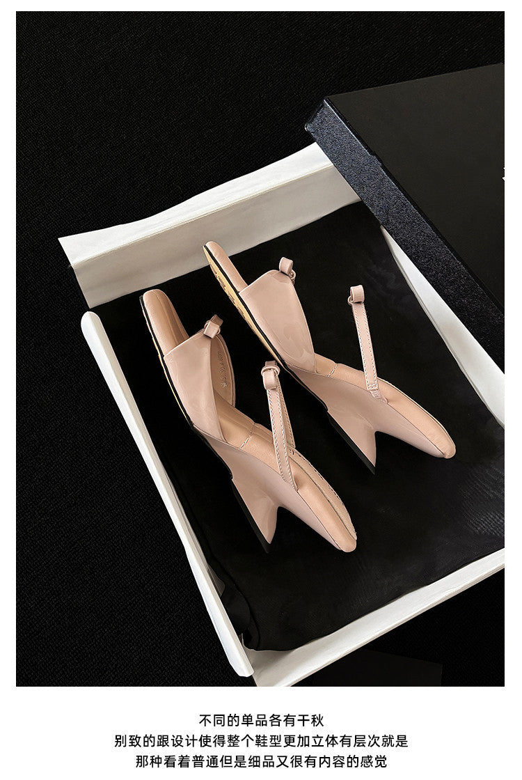 Karin Luna Hot Item Hot Item Self-Flow Square-Toe Irregular Heel Slippers