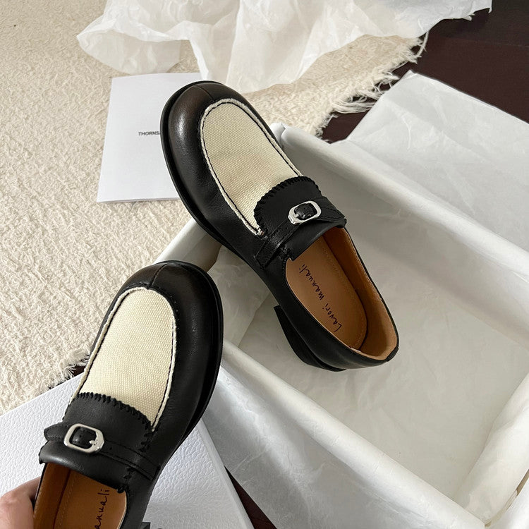 Karin Luna Casual Shoes Series~  In stock Classic color-blocking British style deep-mouth single shoes