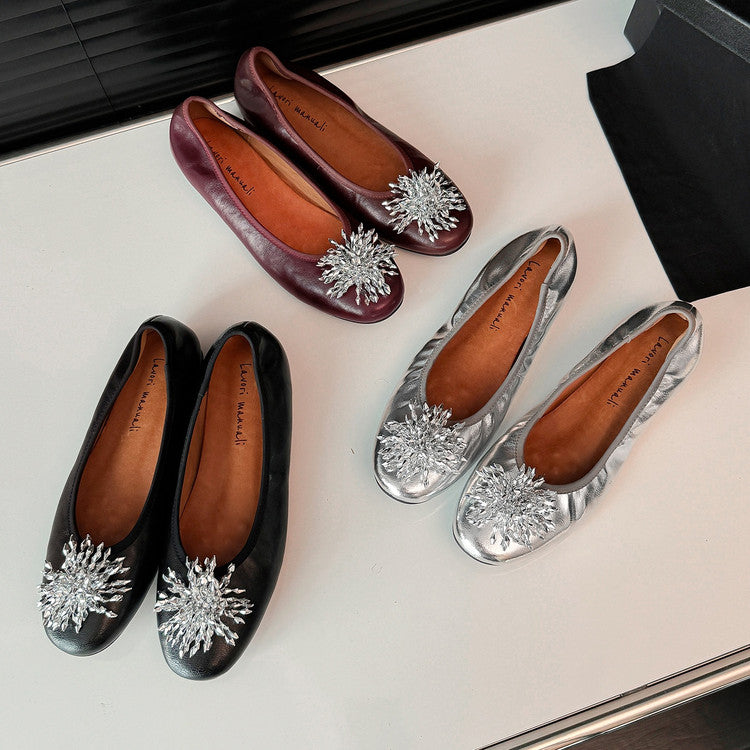 Karin Luna Full Leather Inside and Out~Gorgeous Fireworks Flat Granny Shoes