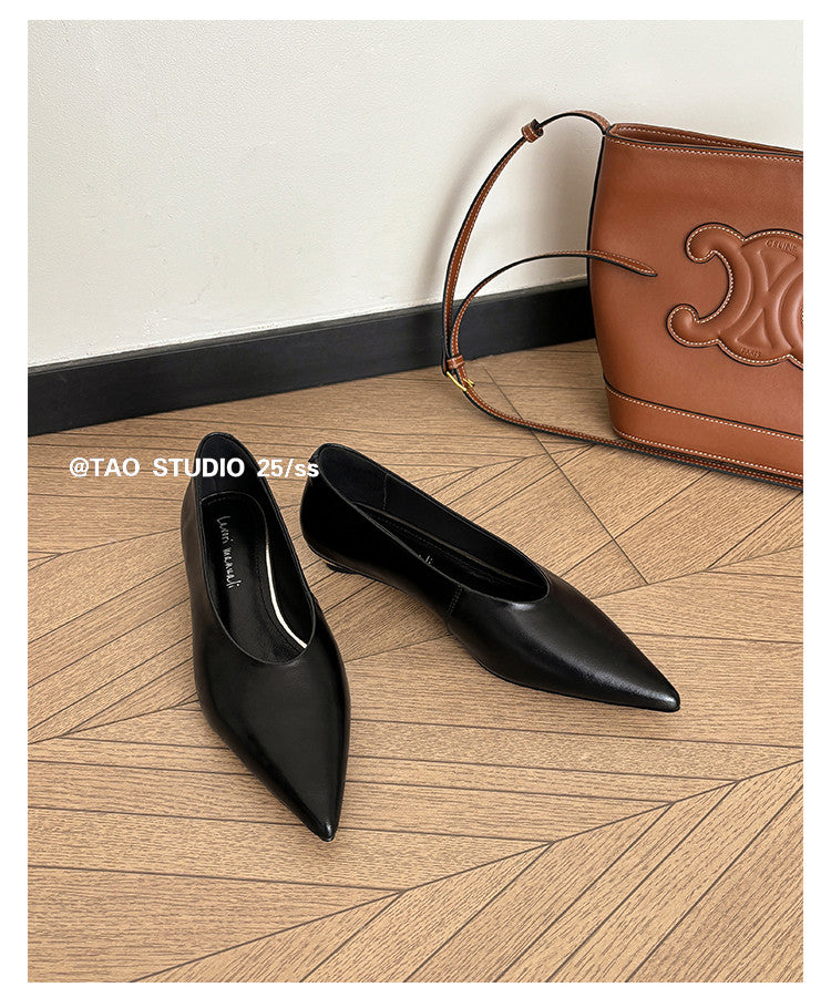 Karin Luna In Stock Spot Goods Classic three-color pointed toe metal heel shoes
