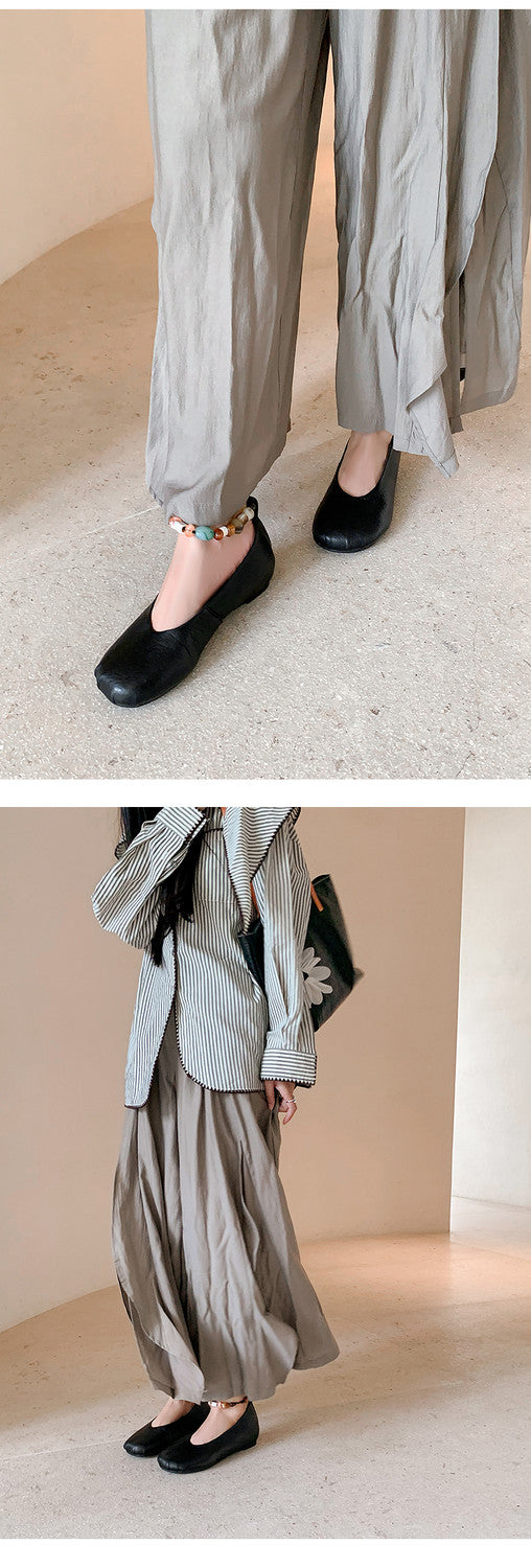 Karin Luna Full Layer Inside and Out~Elephant Pattern Round Toe Hidden Wedge Granny Shoes