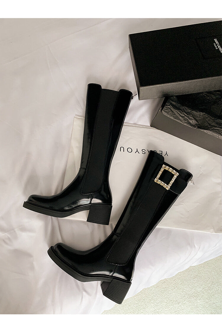 Karin Luna Bestseller Spot Goods Exquisiteness round Head Elastic Long Boots