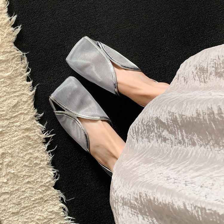 Karin Luna In Stock Spot Goods  Square Toe Mesh Sandals