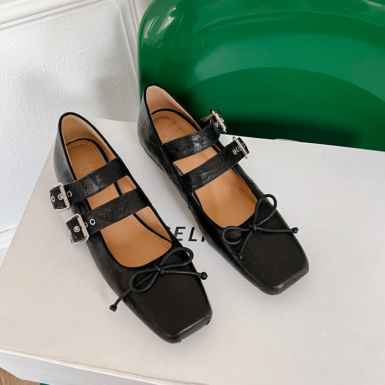 Karin Luna Future Sense silver~Spot Goods Spot Goods Hot-selling Bowknot Retro Belt Buckle Ballet Mary Jane Shoes