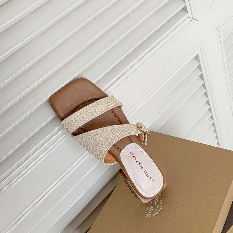 Karin Luna In Stock Spot Goods Resort Style Woven Flat Sandals