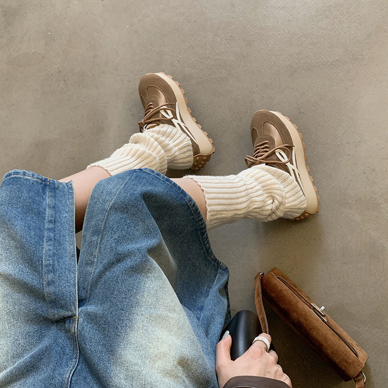 Karin Luna Casual Shoes Series~  In Stock Hot-Selling Versatile Lace-Up Thick-Soled Deep Mouth Single Shoes