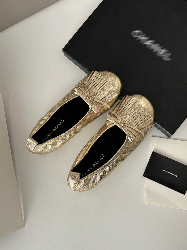 Karin Luna In Stock Spot Goods   Tassel Round Toe Hidden Wedge Mary Jane Shoes