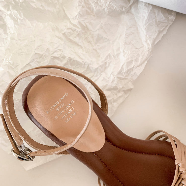 Karin Luna Data Hot Item  Comes with data plan included Hand-woven Square Toe Sofa Insoles Irregular Heel Sandals