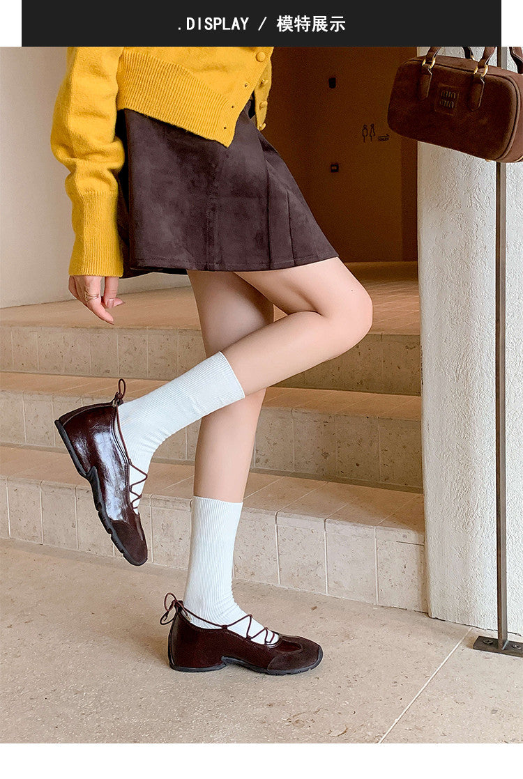 Karin Luna Basic Versatile British Style Casual Lace-up Flats