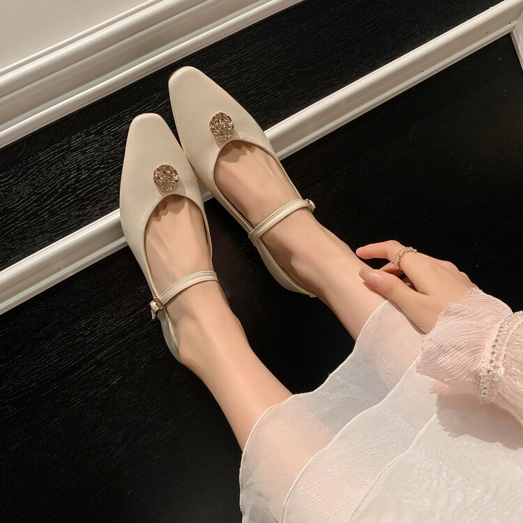 Karin Luna Camellia Story~In stock  Full Leather Shallow Mouth Single Shoes