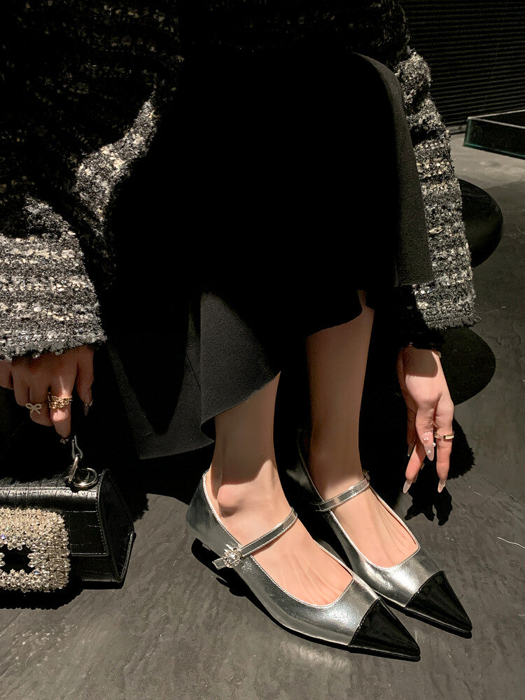 Karin Luna In Stock  Spot Goods In Stock  Classic Color Block Pointed Toe Hot-Selling Elegant Stiletto Pumps