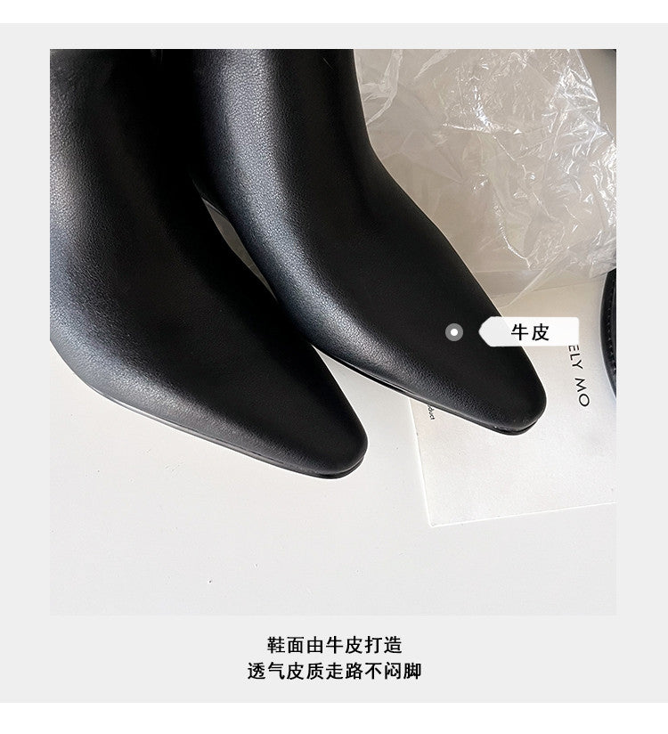 Karin Luna Elegant Style Slanted Inner Height-Increasing Long Boots