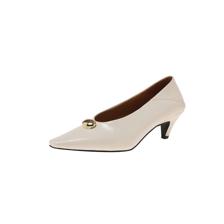 Karin Luna In Stock In Stock ~Basic Versatile French Style Small Square Toe Shallow Mouth Single Shoes