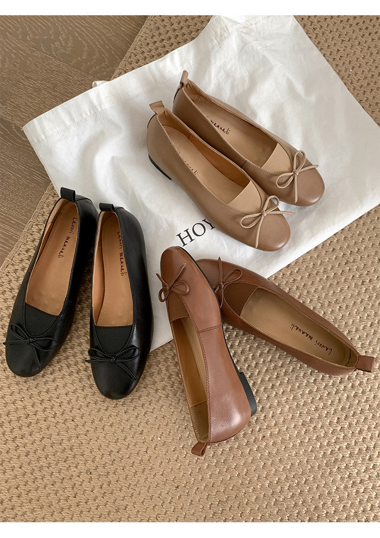 Karin Luna Full Layer Inside and Out~Basic Versatile Bow Hidden Heel Shoes