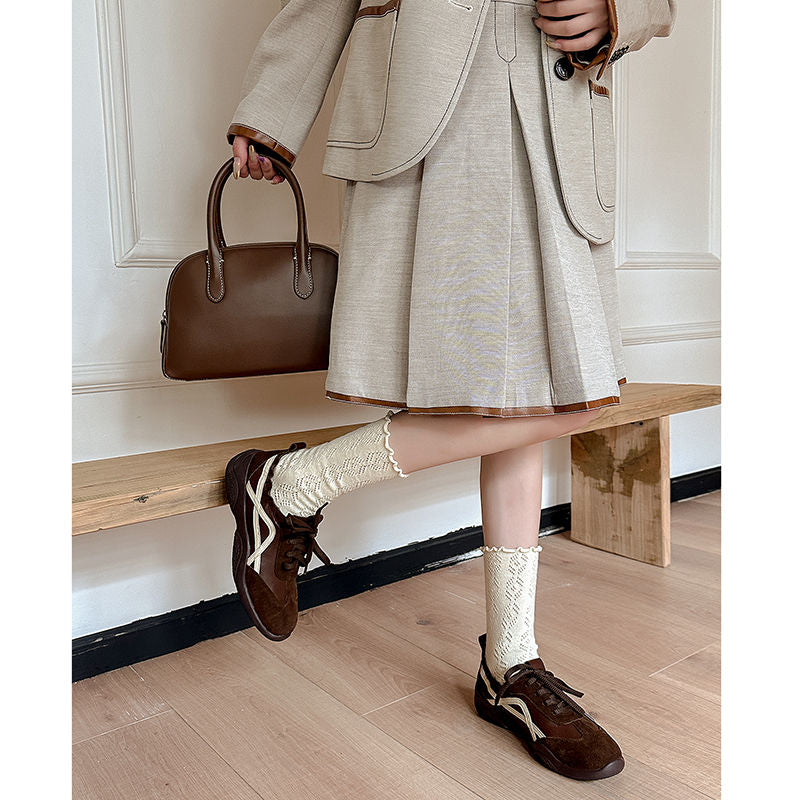 Karin Luna Casual Shoes Series~  In Stock Hot-Selling Versatile Lace-Up Deep Mouth Flats