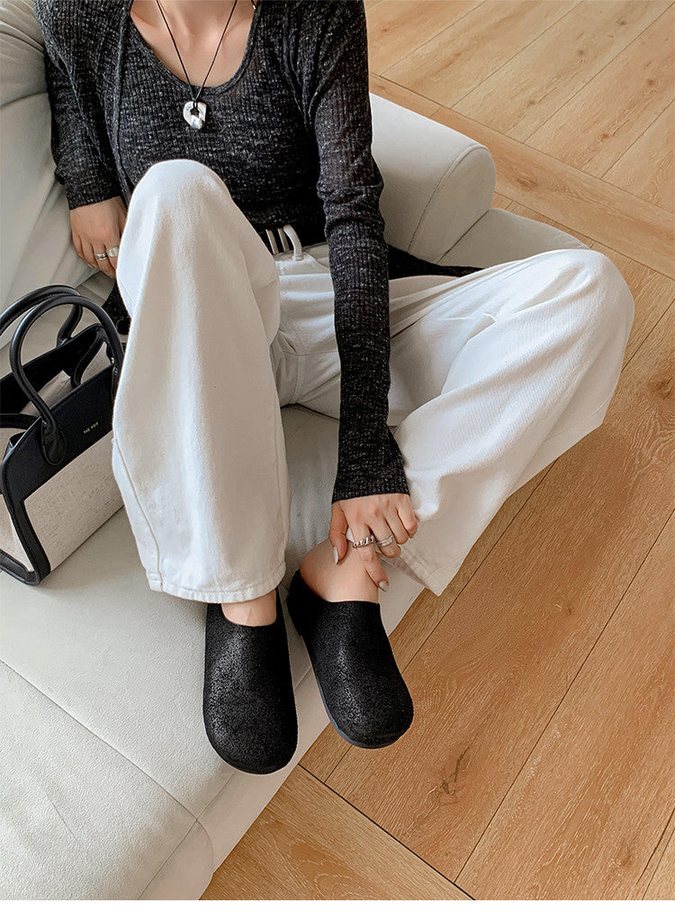Karin Luna Full Layer Inside and Out~Spot Goods Spot Goods Basic Versatile Mules Slippers