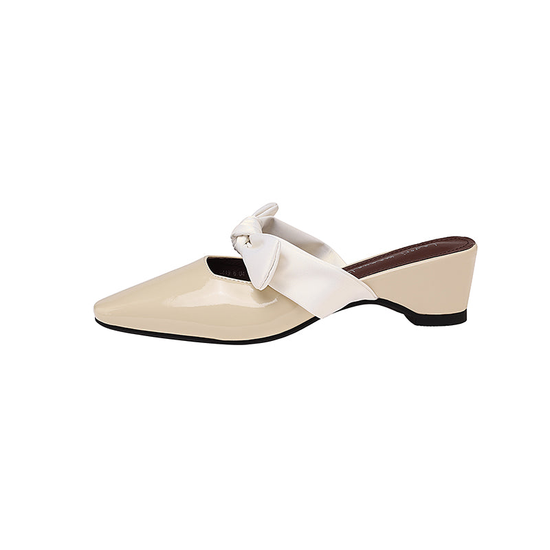 Karin Luna In Stock In Stock  Fluffy feel Bowknot Closed-Toe Slippers