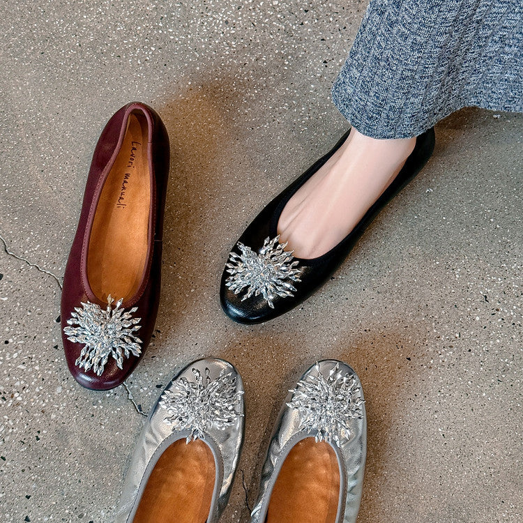 Karin Luna Full Leather Inside and Out~Gorgeous Fireworks Flat Granny Shoes