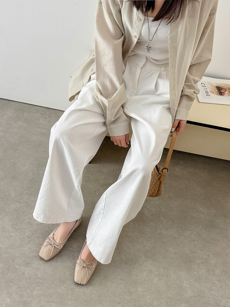 Karin Luna In Stock In Stock  Wrinkled Square Toe Patchwork Breathable Mesh Bow Granny Shoes