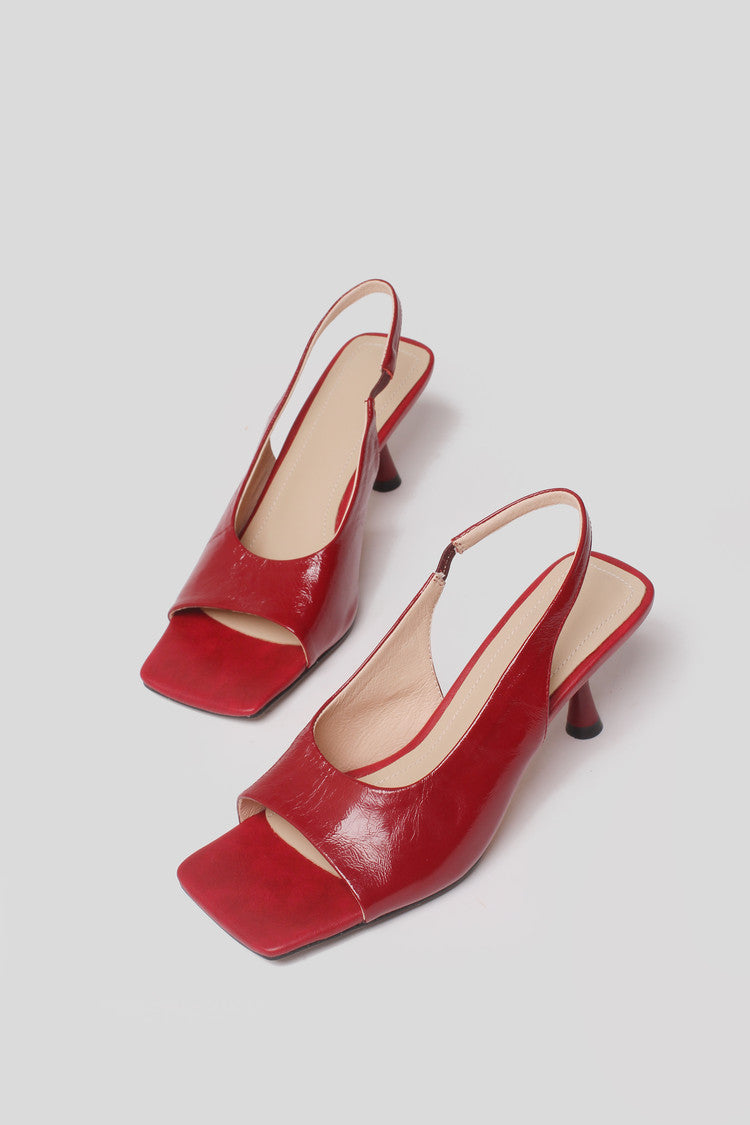 Karin Luna Classic Style Square Toe Open Toe French Retro Sandals