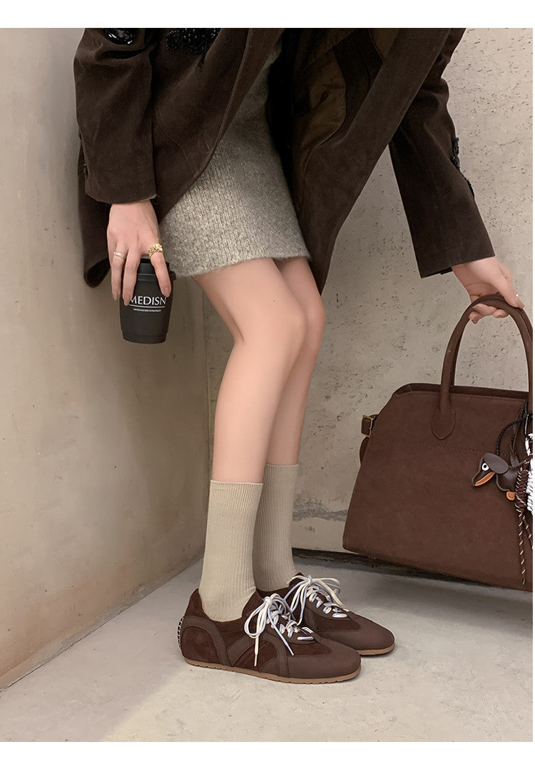 Karin Luna In Stock Spot Goods Casual Style Suede Lace-Up Height-Increasing Popular Single Shoes