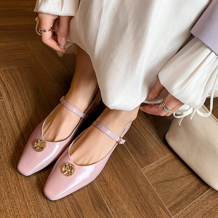 Karin Luna Camellia Story~In stock  Full Leather Shallow Mouth Single Shoes