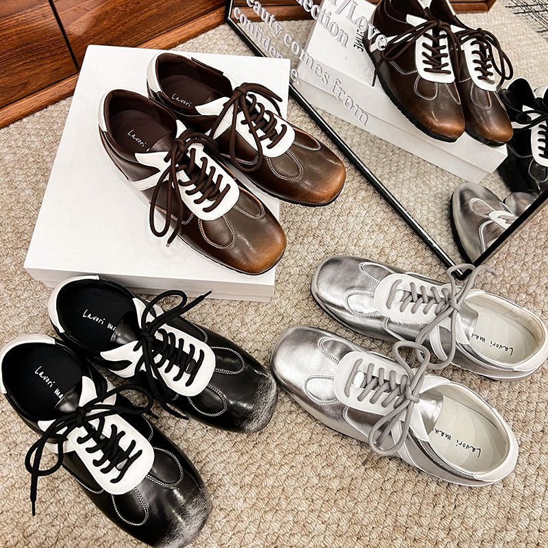 Karin Luna Casual Shoes Series~ Spot Goods Spot Goods Hot-selling Lace-up Hidden Heel Deep Mouth Single Shoes