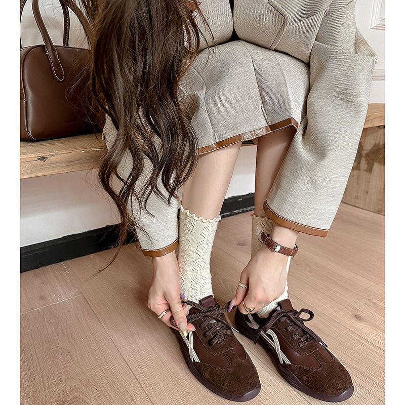 Karin Luna Casual Shoes Series~  In Stock Hot-Selling Versatile Lace-Up Deep Mouth Flats