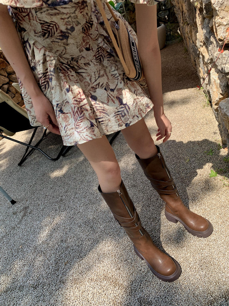 Karin Luna In Stock In-stock Foldable Niche Thick-soled Knight Boots