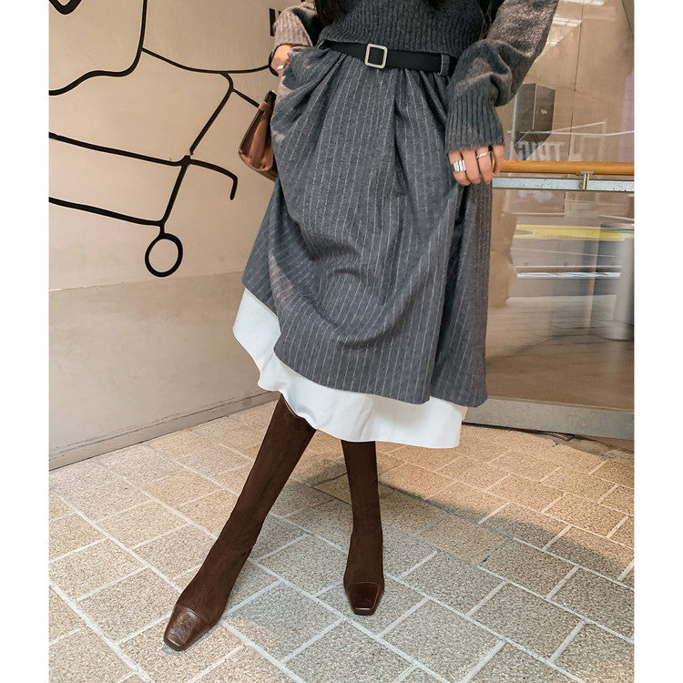 Karin Luna In Stock In Stock Patchwork Long Boots Elegant Versatile