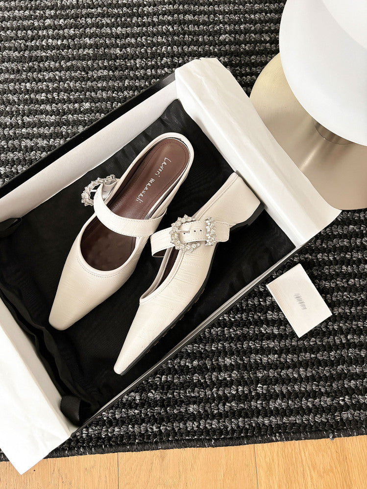 Karin Luna In Stock Spot Goods Full Layer Rhinestone Exquisite Closed-Toe Slippers