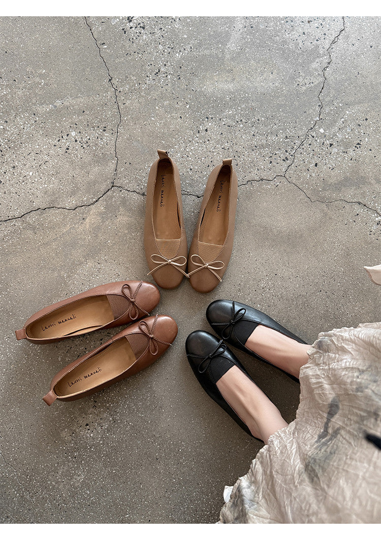 Karin Luna Full Layer Inside and Out~Basic Versatile Bow Hidden Heel Shoes