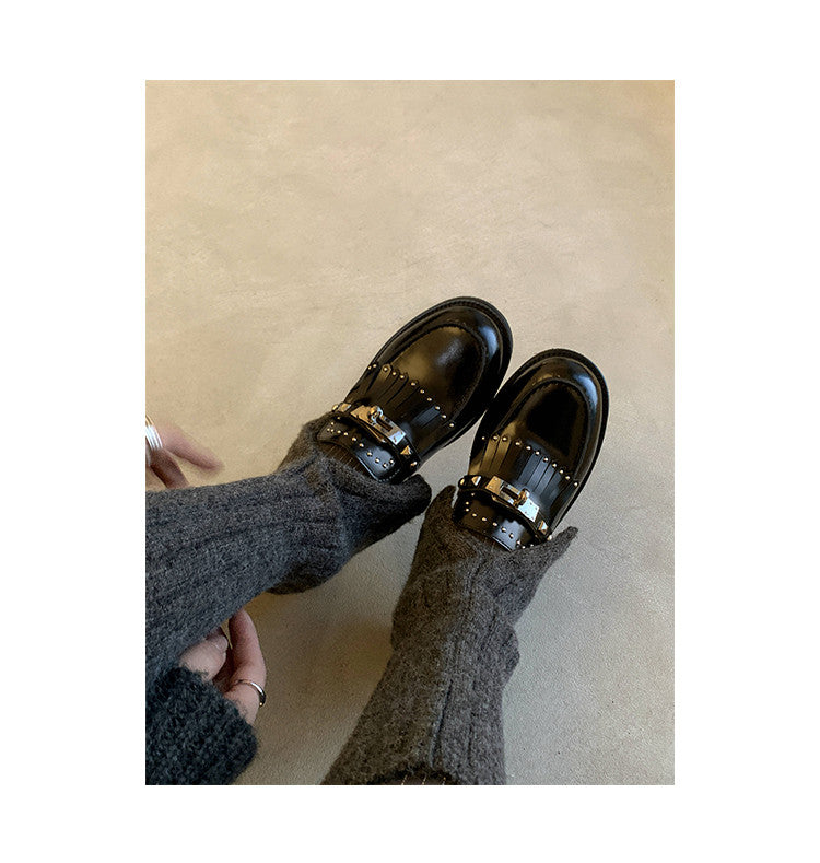 Karin Luna Casual Shoes Series~ Spot Goods Spot Goods Hot-selling Tassel Element Small Gold Buckle Single Shoes