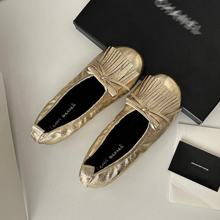 Karin Luna In Stock Spot Goods   Tassel Round Toe Hidden Wedge Mary Jane Shoes