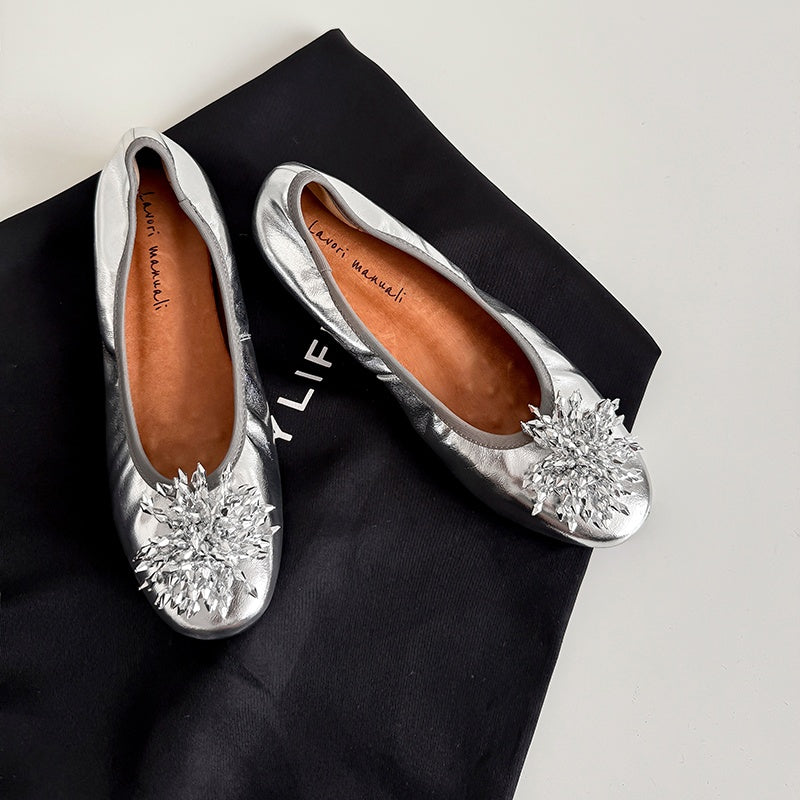 Karin Luna Full Leather Inside and Out~Gorgeous Fireworks Flat Granny Shoes