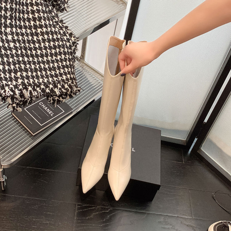 Karin Luna Elegant Style v Pointed Toe Stiletto Long Boots