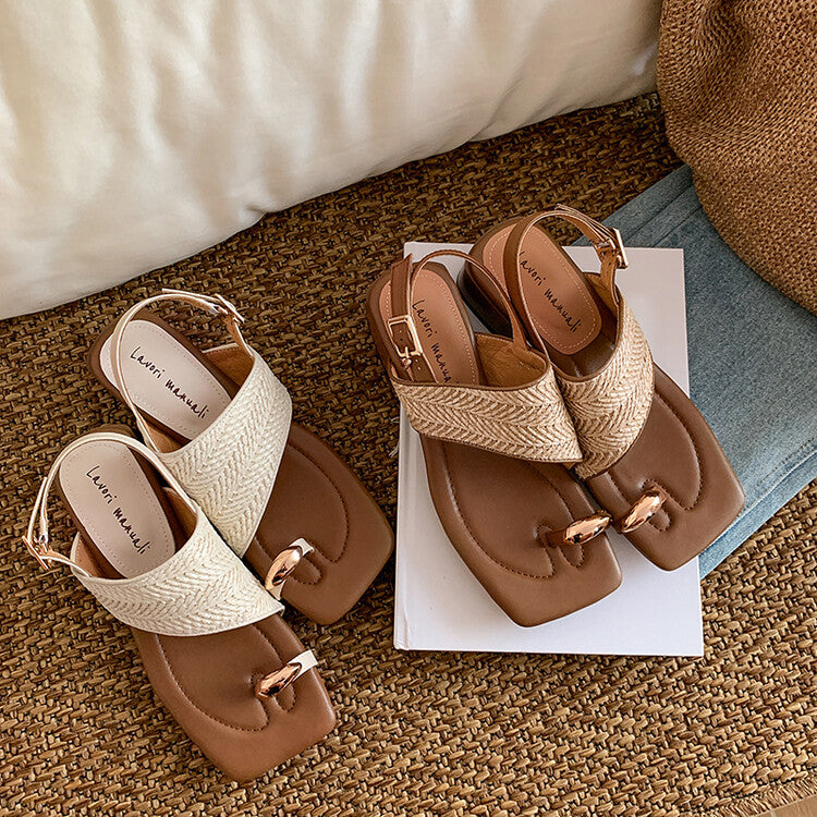 Karin Luna Hot Item Hot Item Spot Goods Featured Bestsellers Holiday Style Woven Sofa Sandals